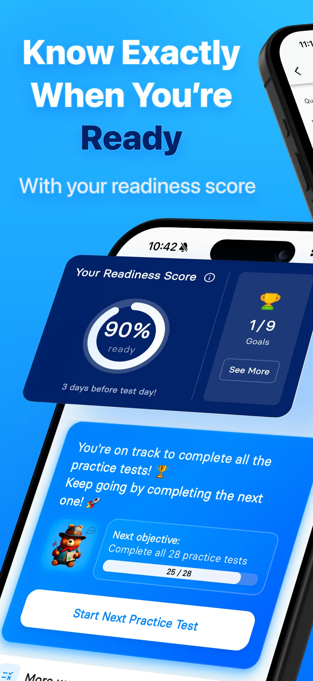 Life in the UK Test app readiness score screen