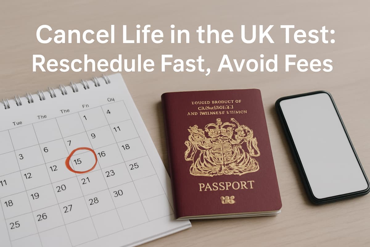 Cancel Life in the UK Test: Reschedule Fast, Avoid Fees
